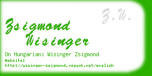 zsigmond wisinger business card